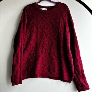 Vintage Cotton Knit Red Sweater